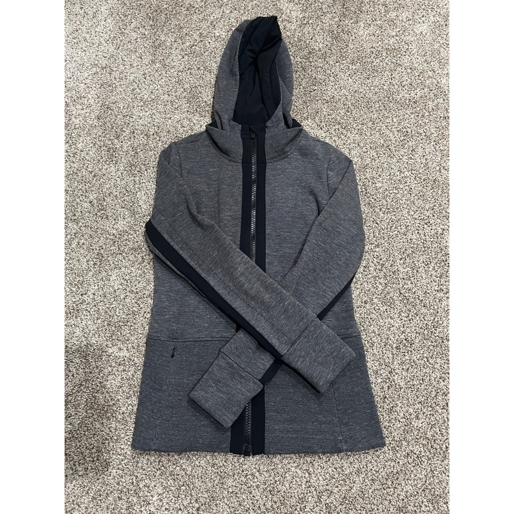 Athleta‎ Womens XS Gray Full Zip Hoodie Jacket Athleisure RN 54023